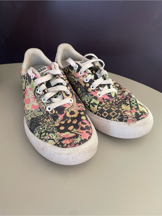 adidas Shoes - adidas Kids Multicolor Floral & Geometric Canvas Sneakers - Pink, Green, Black